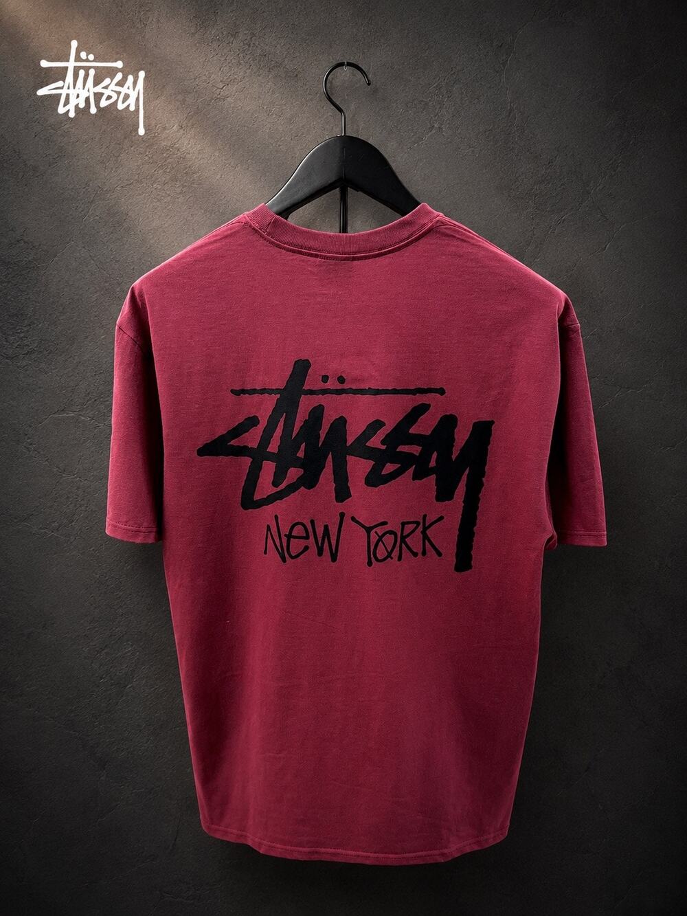 Stüssy New York Chapter Tee Oxblood Men’s Large NWOT Rare Graphic Shirt
